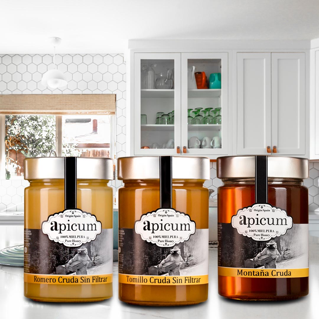 Apicum miel.  especial gourmet, miel de níspero en la cocina