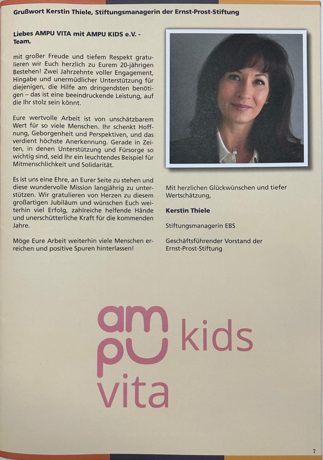 Grußwort Kerstin Thiele, Stiftungsmanagerin der Ernst-Prost-Stiftung