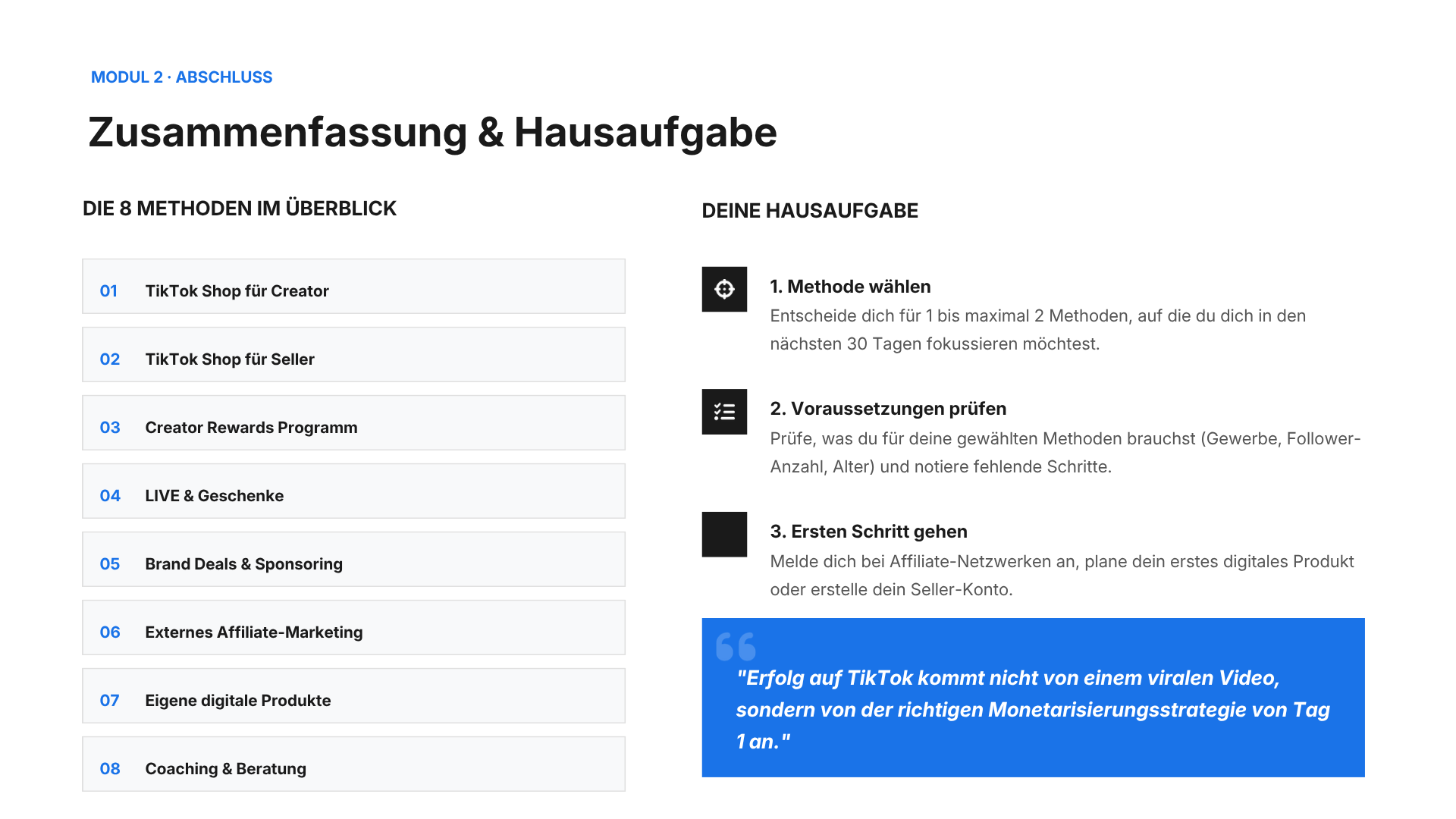 Modul 2: Entscheidungshilfe für die passende Methode