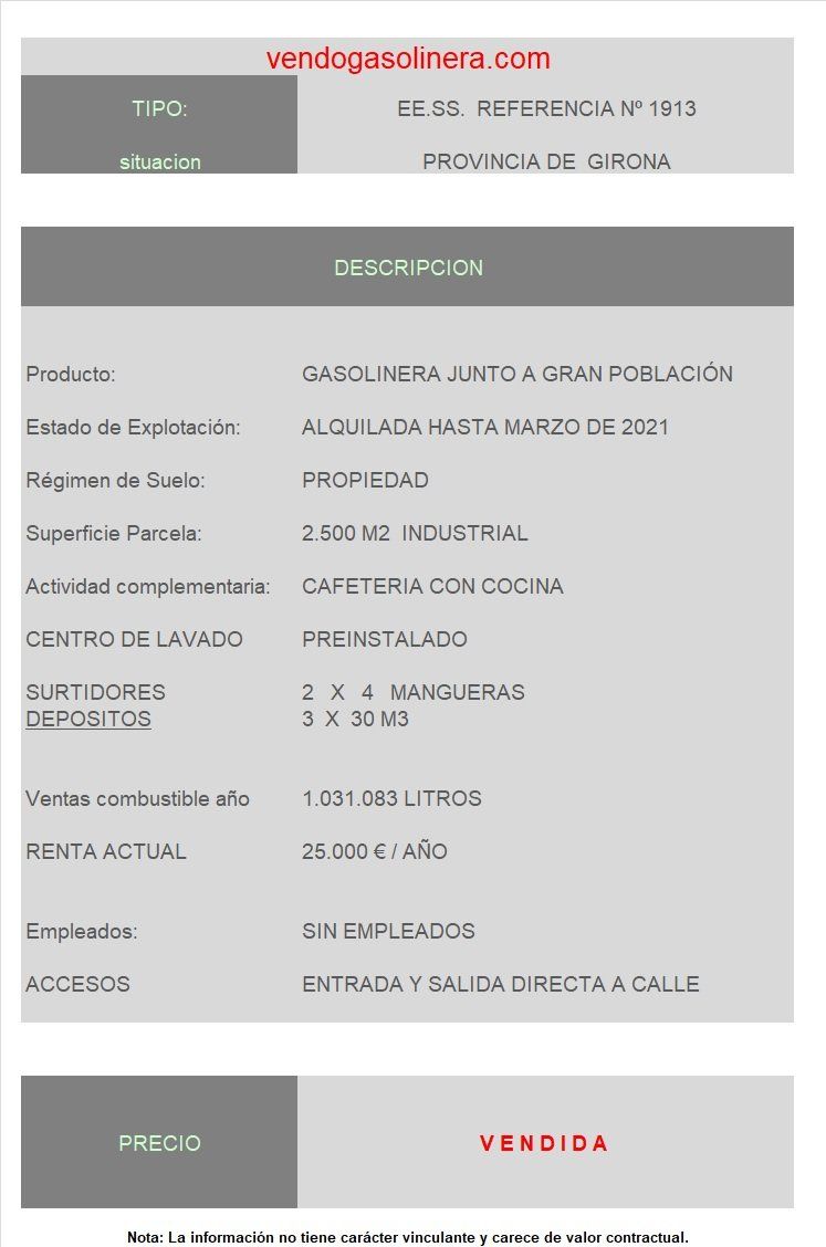 VENDIDA Gasolinera en venta en Girona - Urbana