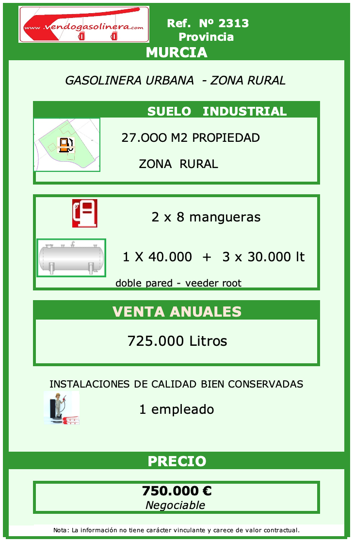 Ref. 2313 - MURCIA GASOLINERA RURAL MURCIA