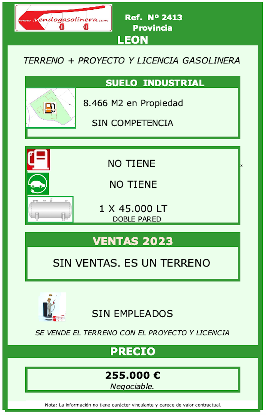 Ref. 2413 - LEON - Terreno Terreno en venta provincia de Leon URBANA.