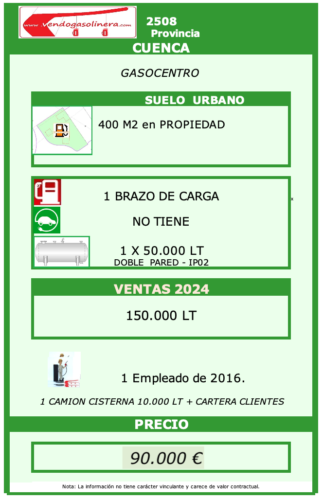 Ref. 2508 - CUENCA GASOCENTRO Gasocentro en venta en Cuenca
