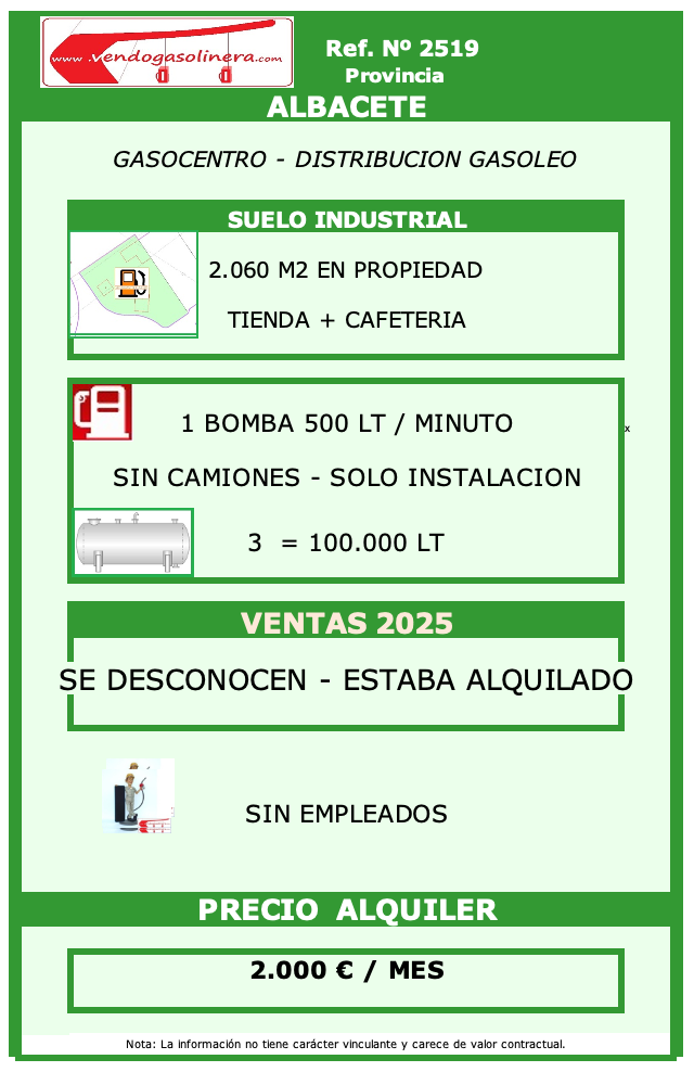2417 - ALBACETE Gasocentro en ALBACETE PROVINCIA