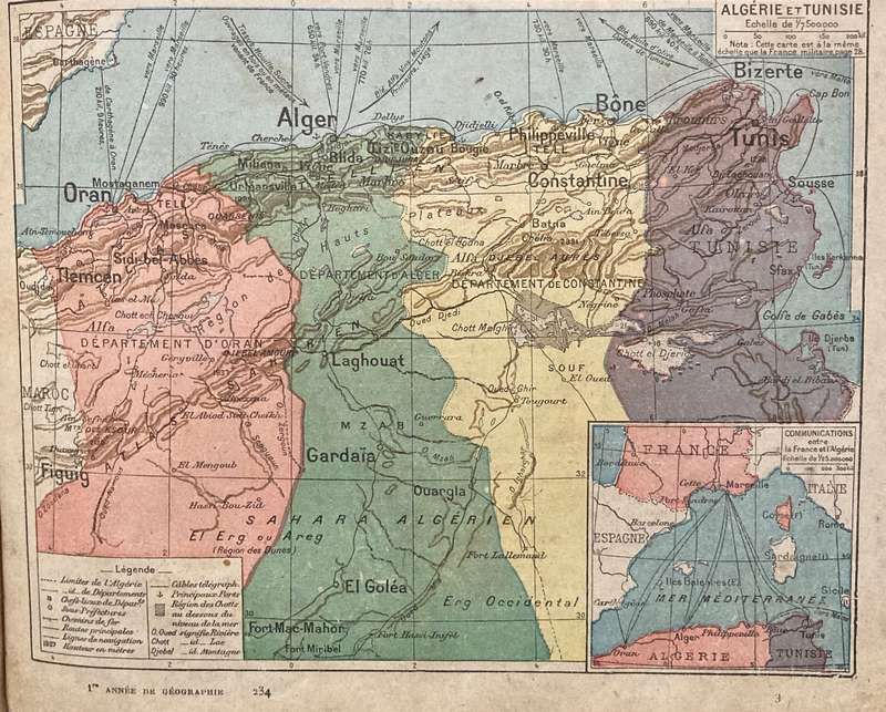 Carte Algérie Tunisie
