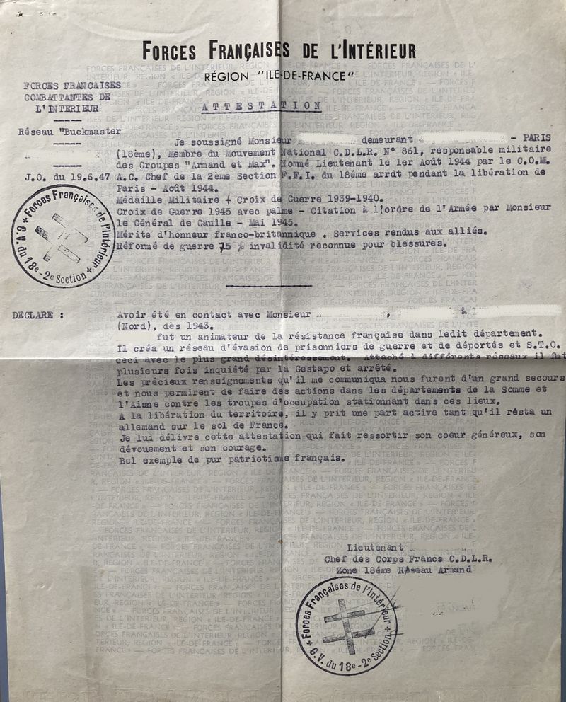 Attestation FFI