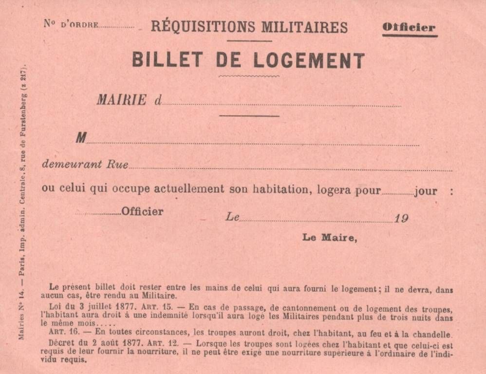Billet logement