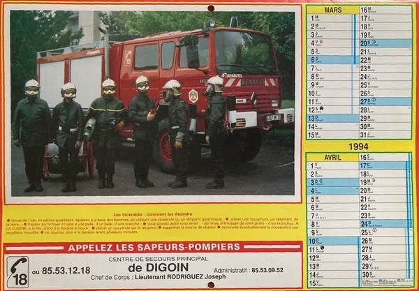 Calendrier Digoin 1994