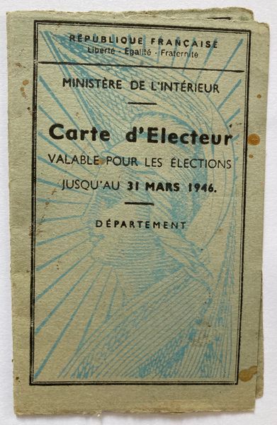 carte d'électeur Aveyron 1945