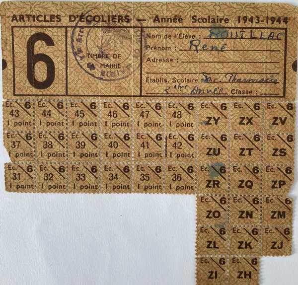 Carte article d'écoliers Fac