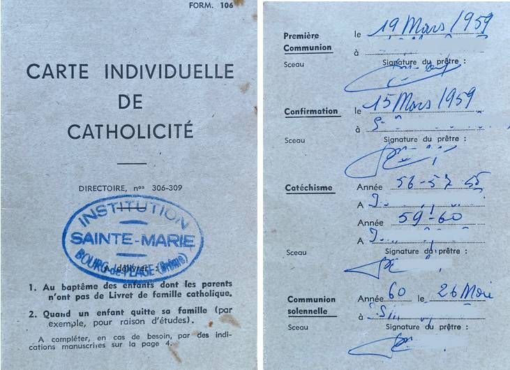 Carte individuelle de catholicité