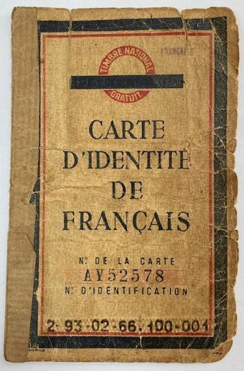 Carte identité français 1944