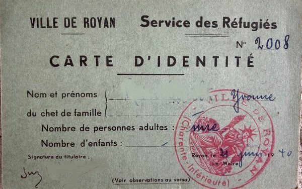 Carte d'identité de réfugié 1940