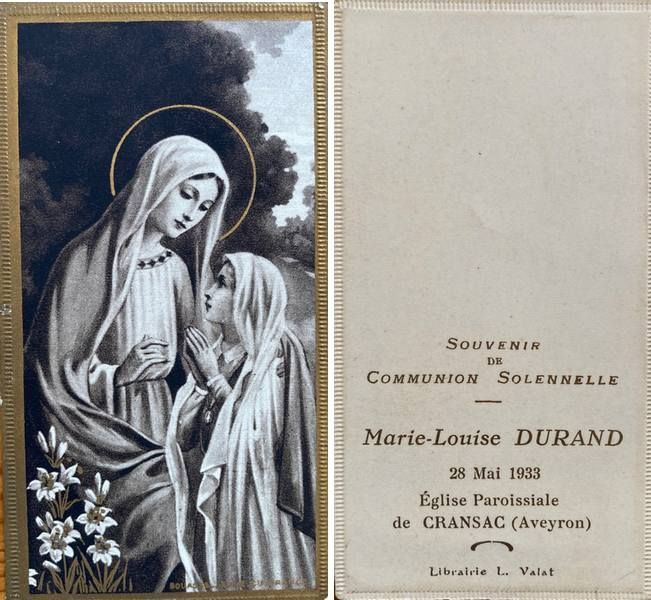 Image pieuse communion