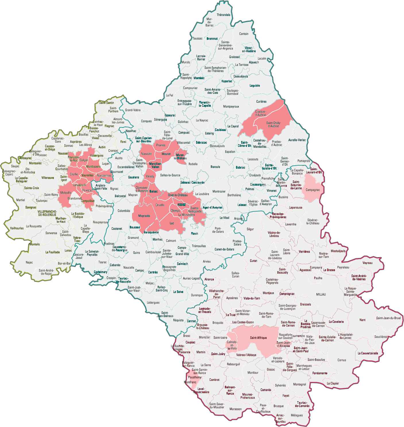 Communes de l'Aveyron ayant une matrice des rôles des propriétés