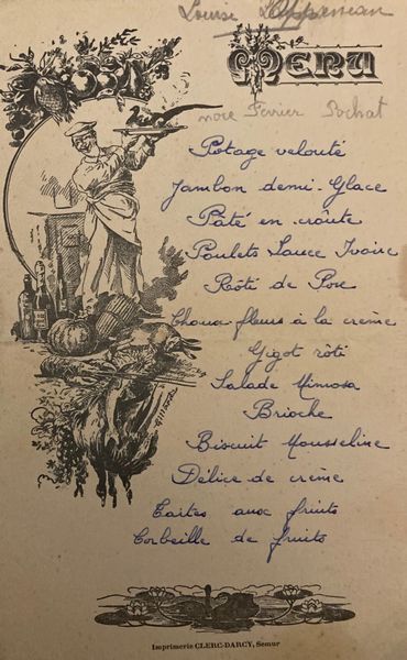 Menu du soire