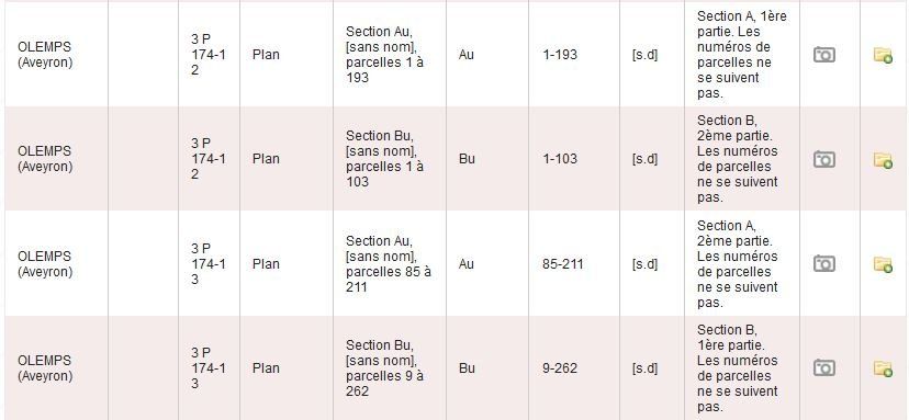 Exemple de deux sections sur une même feuille.
