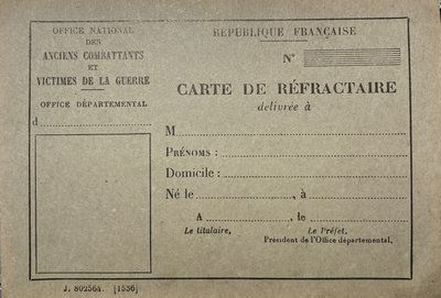 Carte de réfractaire au STO