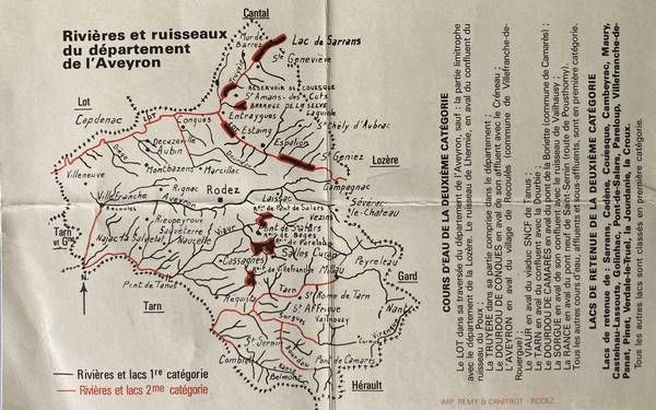 rivières et ruisseaux de l'Aveyron