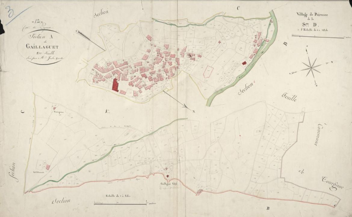 Deux sections différentes sur une même feuille