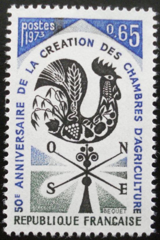 Timbre 50ème anniversaire de la création des chambres d'agriculture