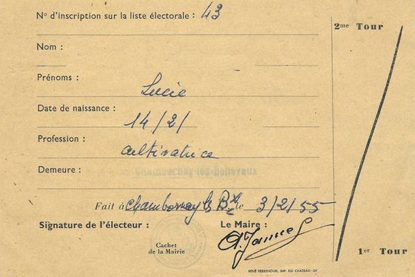 Carte d'électrice à la chambre d'agriculture