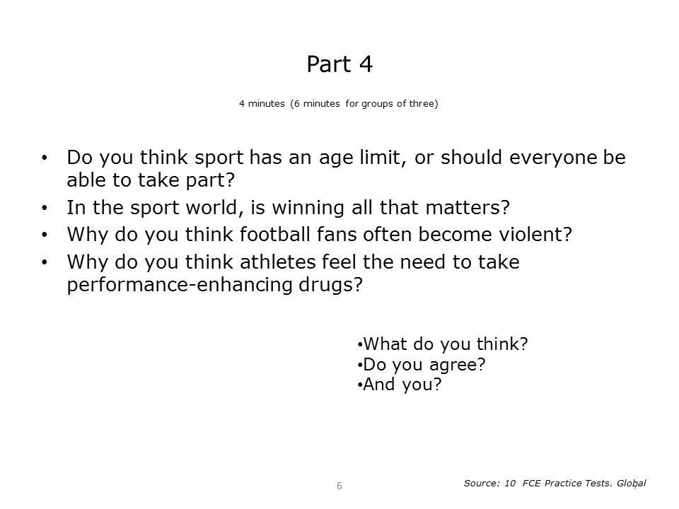 Speaking Parte 4 First Certificate FCE B2 Speaking Cambridge