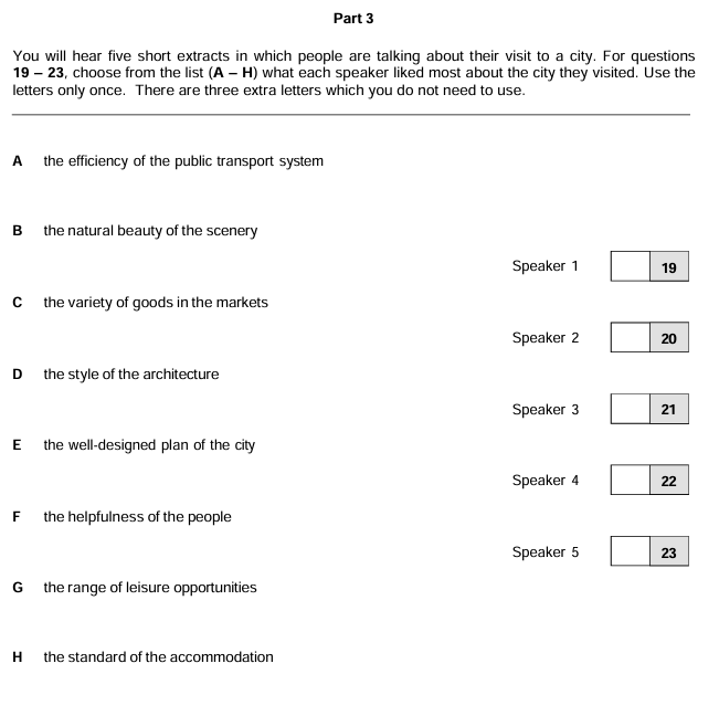 FCE B2 Listening Part 3
