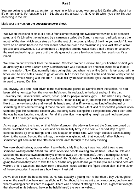 FCE B2 Reading Part 5