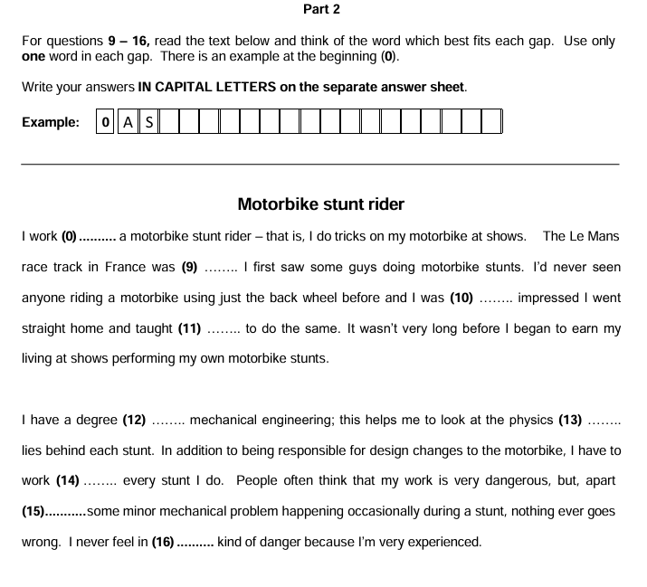 FCE B2 Use of English Part 2