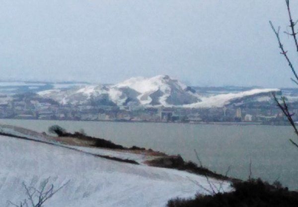 Arthur's Seat in winter.