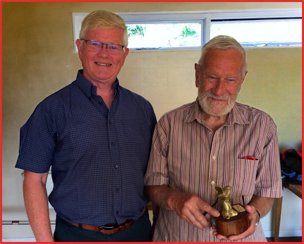 Alasdair presenting Hamish with a gift of a Wren. Alasdair presenting Hamish with a gift of a Wren figurine.