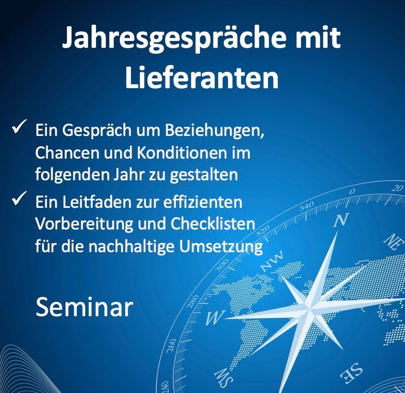 Jahresgespräche mit Lieferanten Seminar IHK Jahresgespräche Checklisten Lieferantengespräche Leitfaden Vorbereitung