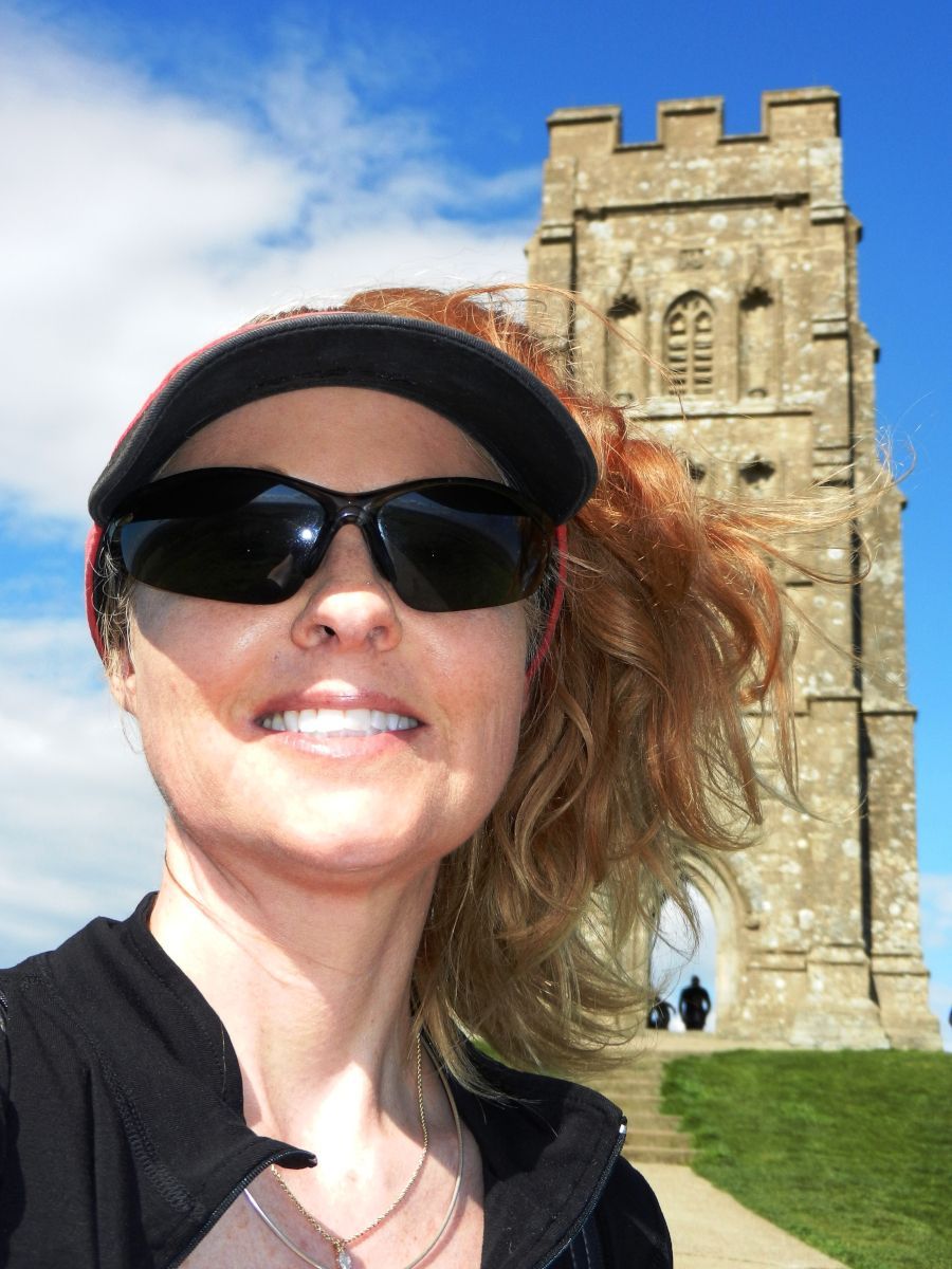 Gina M. Longo at Glastonbury Tor.