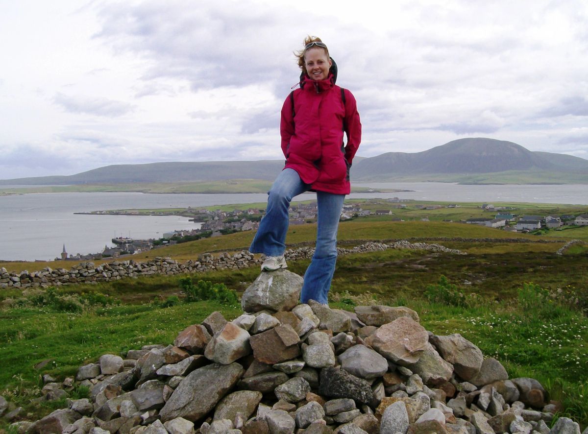 Gina M. Longo near Stromness, Orkney.