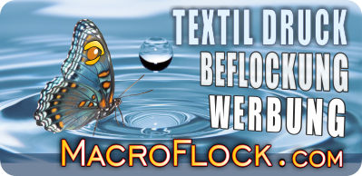 MacroFlock Textildruck Beflockung Werbung Design Heppenheim Bergstraße Odenwald