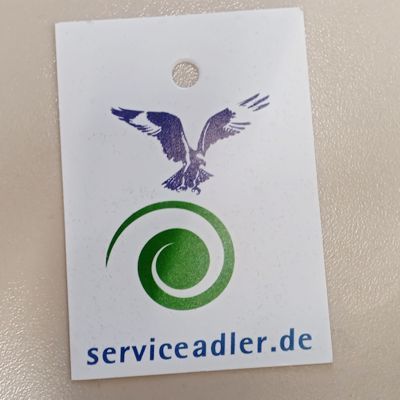Papieranhänger ServiceAdler Logo Design von MacroFlock Heppenheim