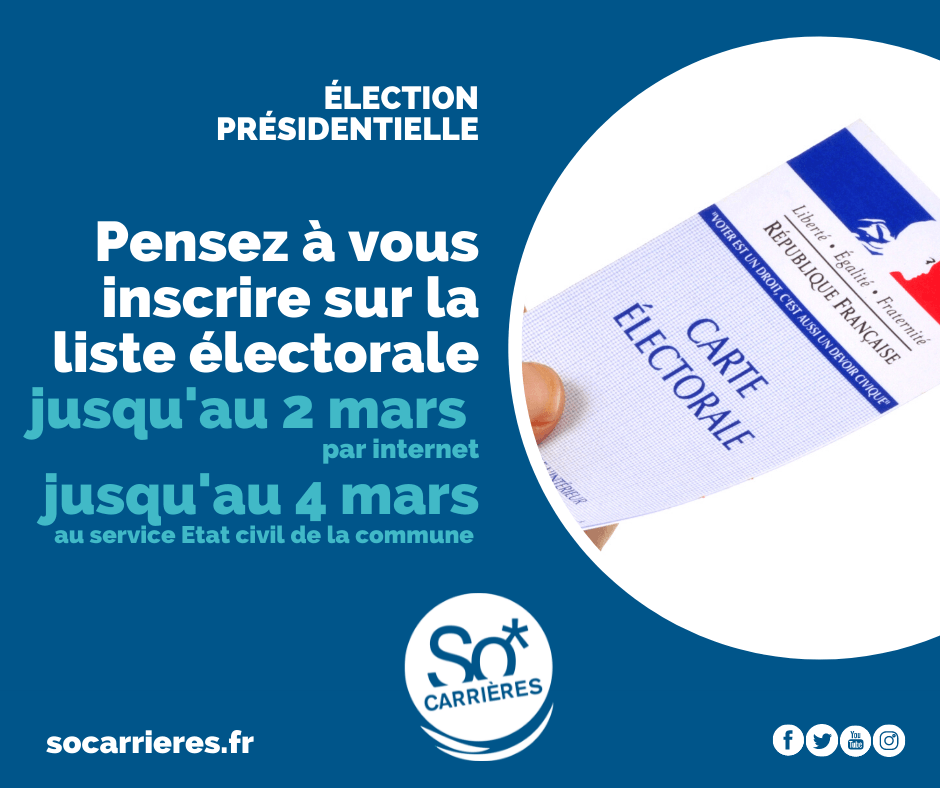 Inscrivez-vous sur la liste électorale jusqu'au 4 mars prochain pour voter