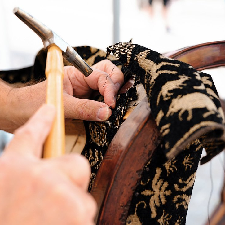 Upholstery furniture repairs with tools