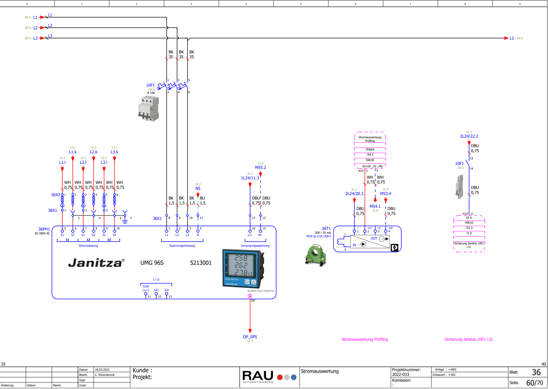 Schaltplan Übersicht mit EPLAN
