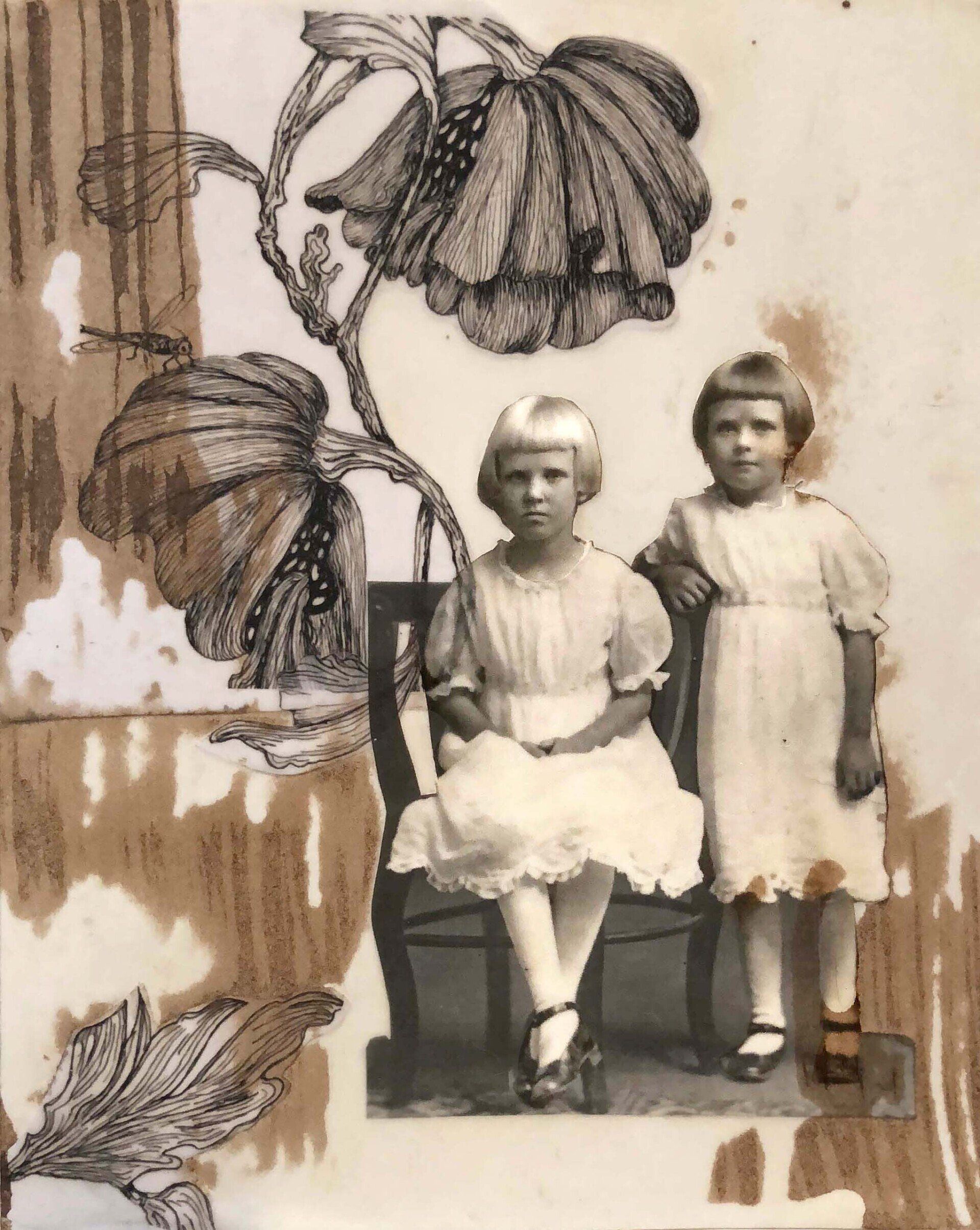 First-place Mixed Media Award:  Carolyn Skei, Tommie and Ollie, 2022. First-place Mixed Media Award:  Carolyn Skei, Tommie and Ollie, 2022.