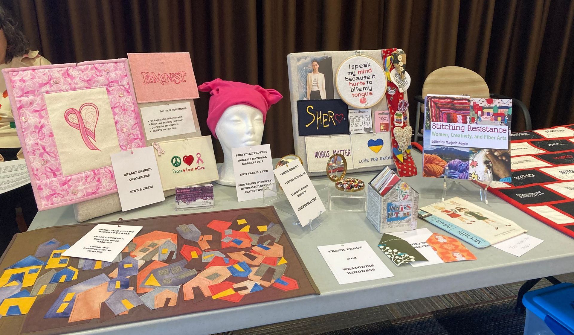 Activism through art: Works by fiber artist Lu Peters.