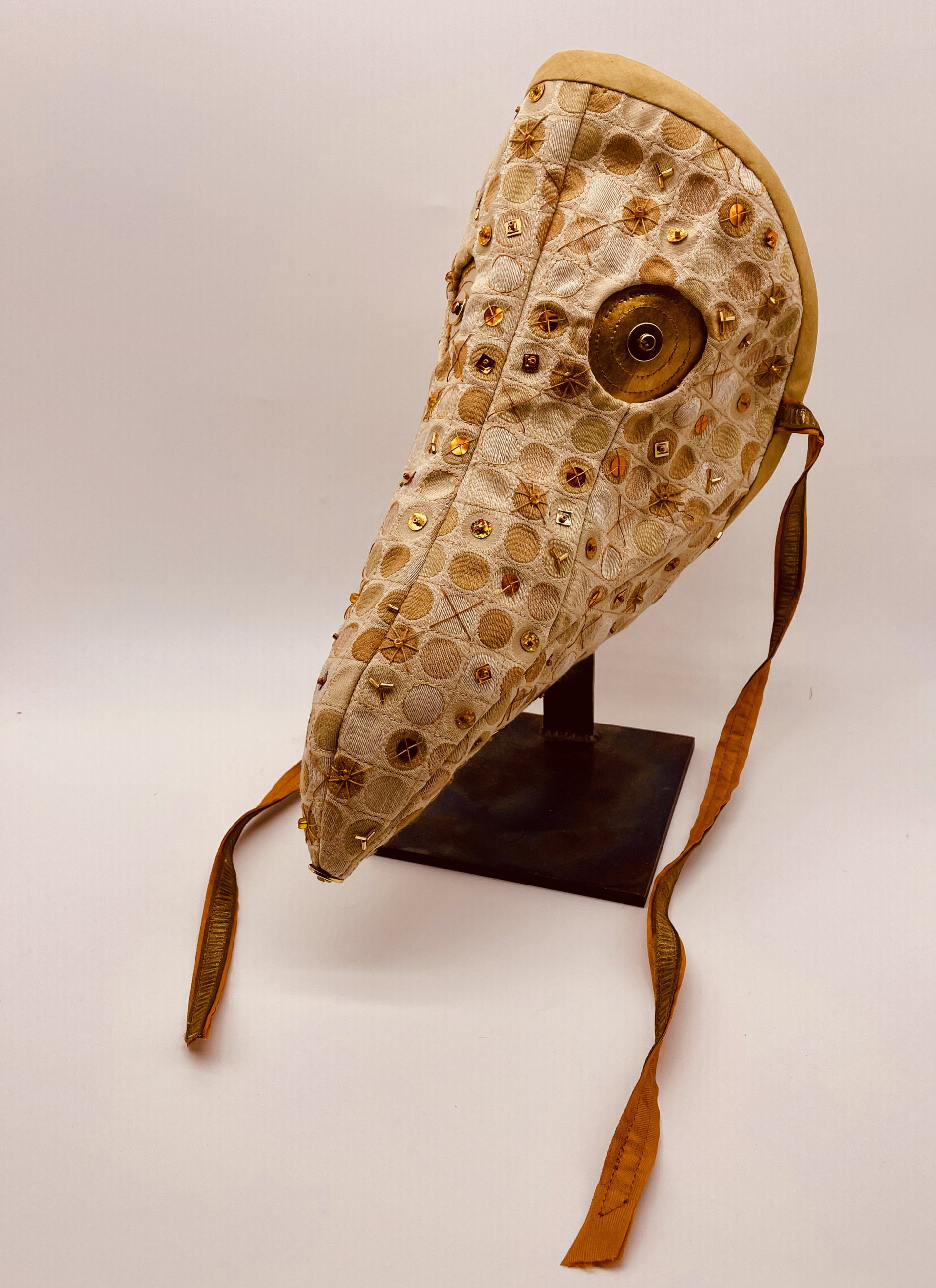 First-place Soft Crafts Award, Lu Peters, The Plague Doctor Mask, 2022.