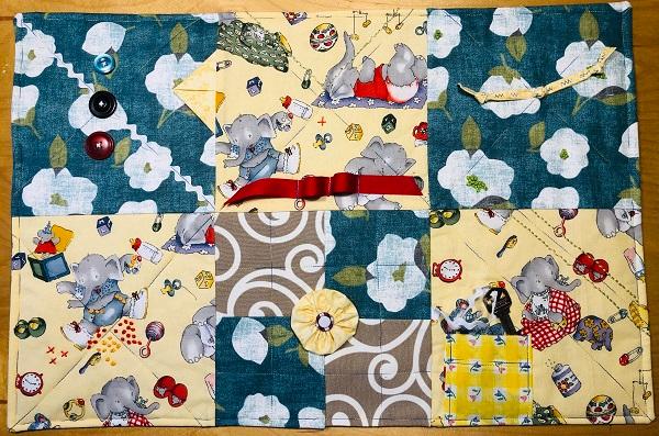 Carolyn Skei, Fidget blanket, 2022. Carolyn Skei, Fidget blanket, 2022.