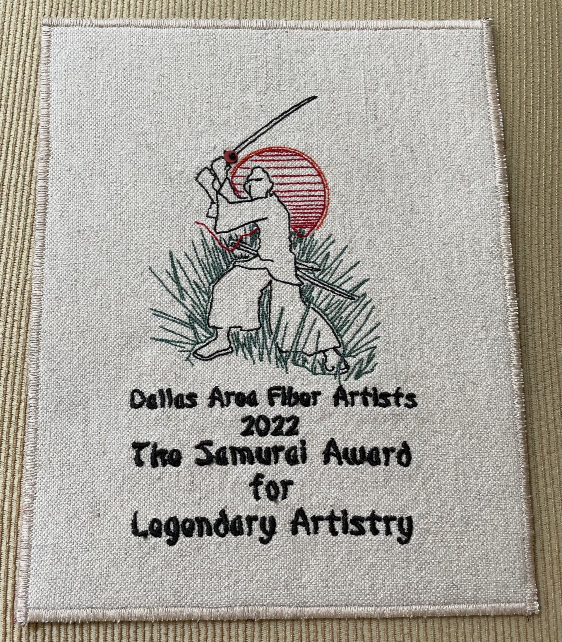 DAFA Samurai Award by Lu Peters, 2022.
