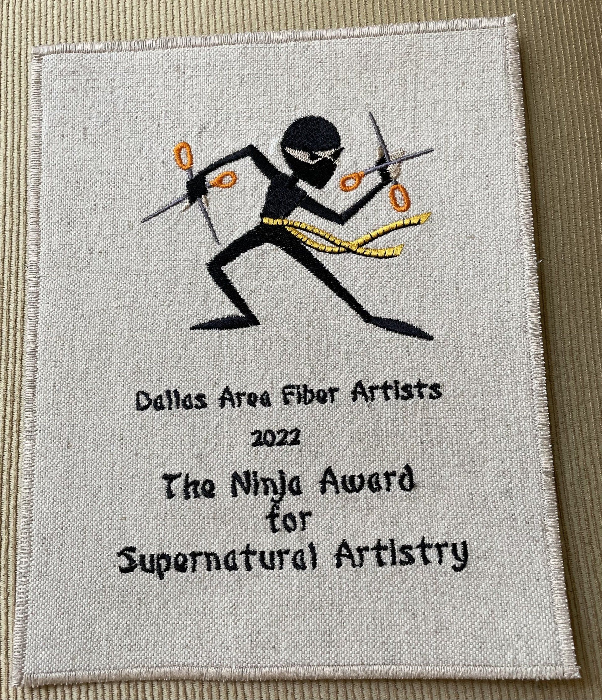 Ninja Award for Carolyn Skei by Lu Peters, 2022.