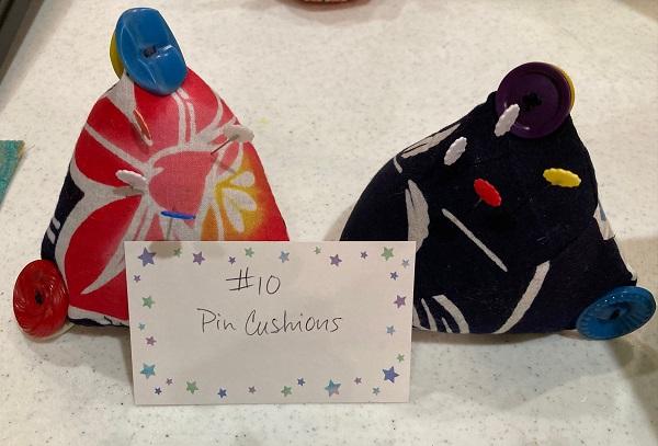 Reid Barnhart, Yukata pin cushions, 2022.