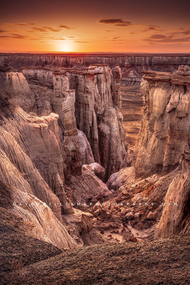 A colorful sunset in Coal Canyon, Arizona