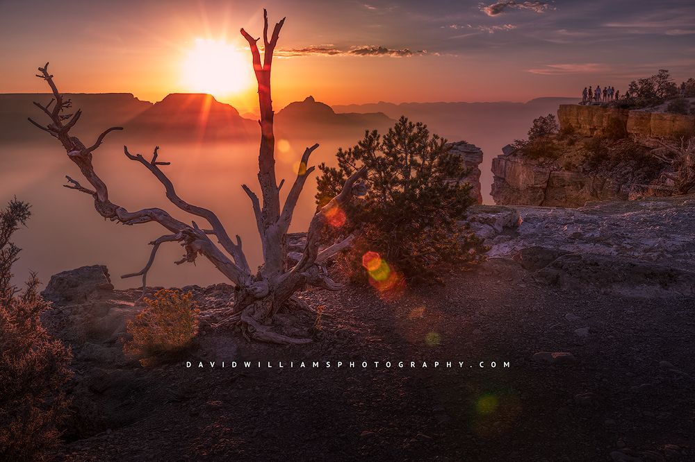 Grand Canyon filled with smoke from forest fires, South Rim, Arizona