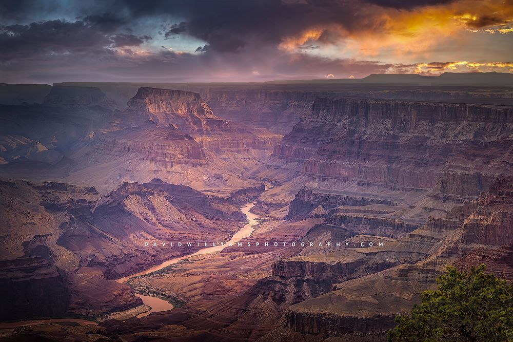 A colorful sunset, Desert View Lookout, Grand Canyon, Arizona